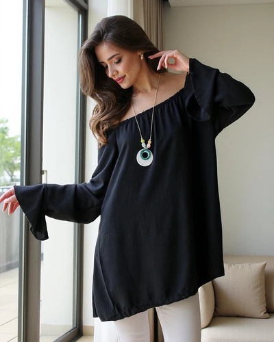 Royalfashion Bluzka damska a'la hiszpanka z falbankami