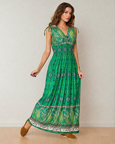 Royalfashion Damska sukienka midi z printem