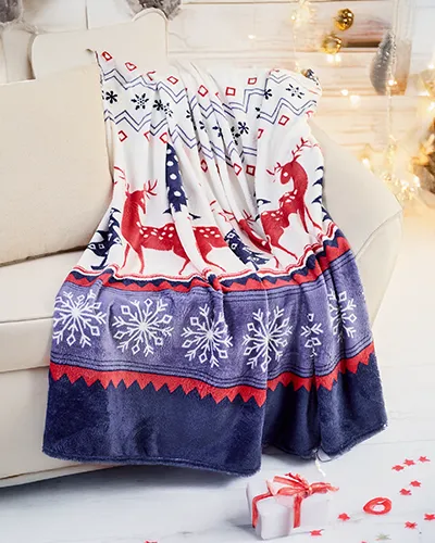 Royalfashion Świąteczny koc narzutka 160x200