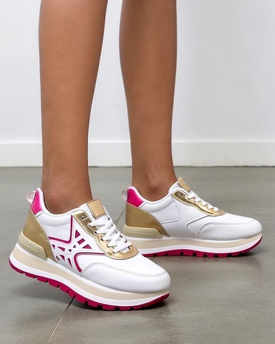 Royalfashion Sneakersy damskie z brokatem Senues