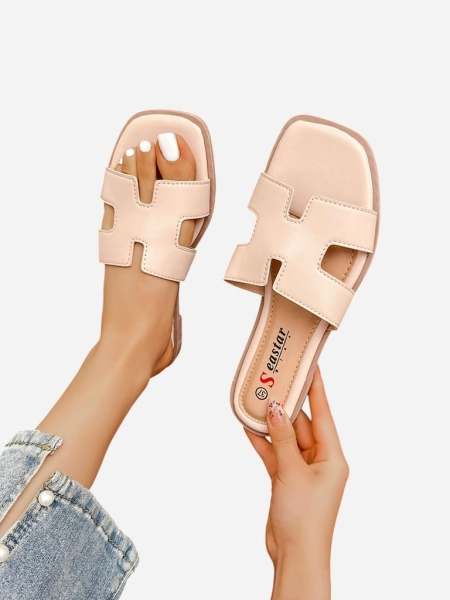 Royalfashion Damskie klapki na płaskiej podeszwie Eval