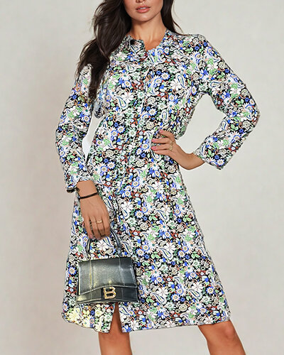 Royalfashion Damska sukienka midi wzorzysta