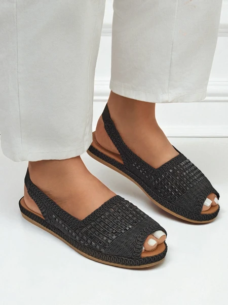 Royalfashion Damskie sandały espadryle damskie z cyrkoniami Belle Sparkle