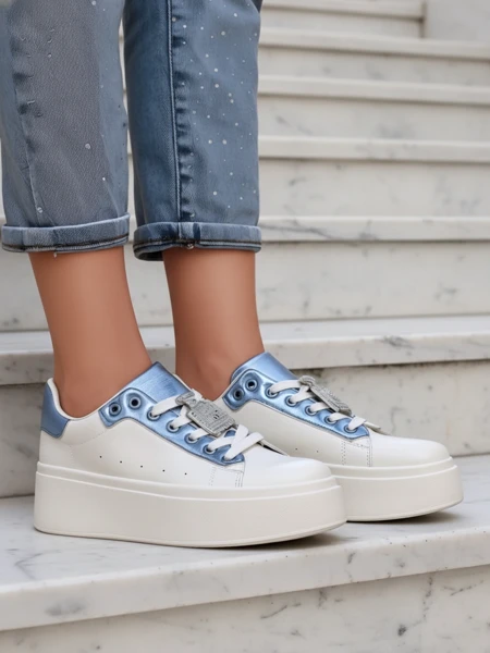 Bella Corsa Ecru Ręcznie Robione Sneakersy Damskie