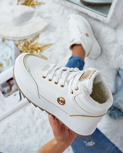 Royalfashion Ocieplane sneakersy damskie z futerkiem Casill