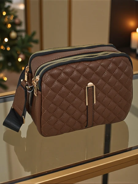 Pikowana Mała damska torebka z eko skóry Corinne