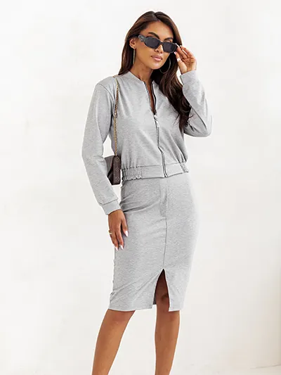 Royalfashion Casualowy damski komplet ze spódnicą