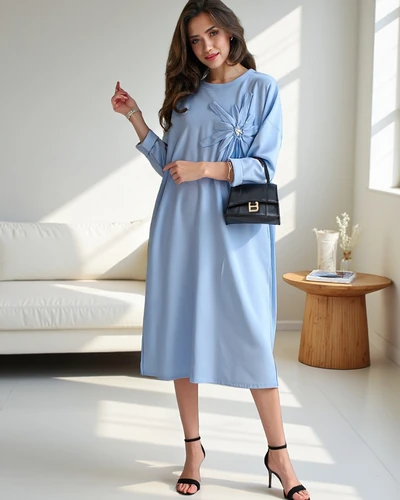 Royalfashion жіноча міді-сукня, оверсайз із тканиною з квіткою