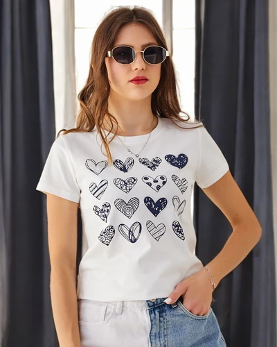 Royalfashion Bawełniany damski t-shirt A lot of Hearts