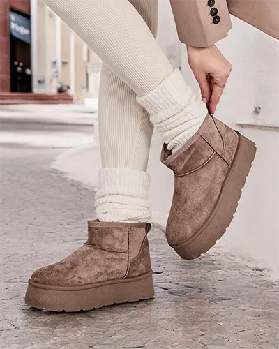 Royalfashion Krótkie buty a'la śniegowce damskie Hawanni