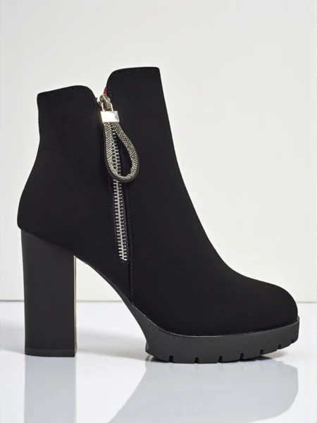 Botki damskie eko skórzane na słupku Solvyn