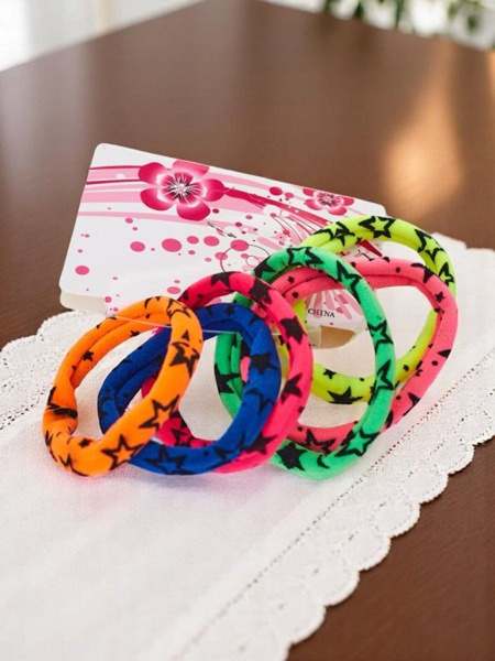 Royalfashion Zestaw 6 kolorowych gumek do włosów w gwiazdki Starina