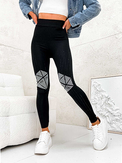Royalfashion Legginsy damskie z cyrkoniami