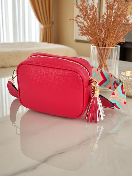 Royalfashion Mała damska torebka z eko skóry z kolorowym paskiem Kovi Lace