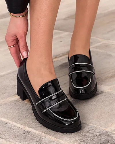 Royalfashion Mokasyny damskie lakierowane Befies