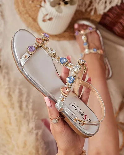 Royalfashion Damskie sandały z cyrkoniami Selina