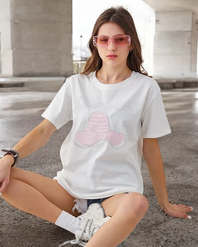 Royalfashion Bawełniana damska bluzka z nadrukiem