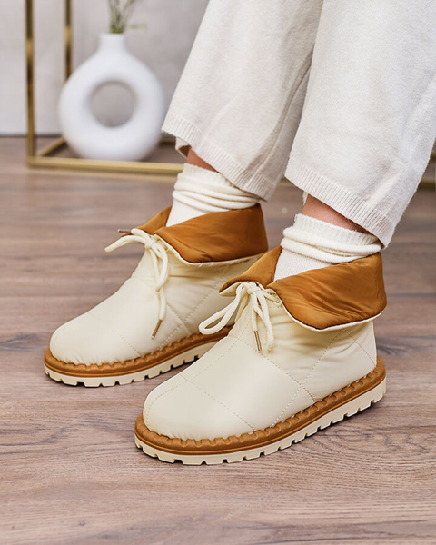 Royalfashion Wsuwane śniegowce damskie w kolorze beżowym Nevonsis