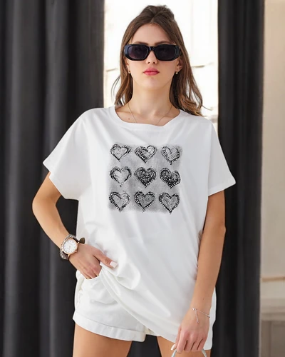 Royalfashion Bawełniany damski t-shirt A lot of Hearts