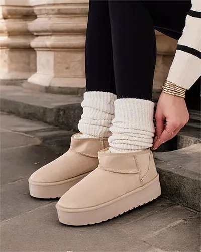 Royalfashion Krótkie buty a'la śniegowce damskie Komano