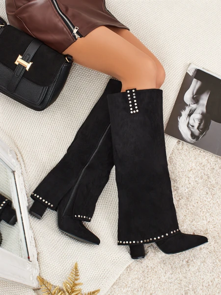 Kozaki Damskie eko zamszowe z cholewką Bryves