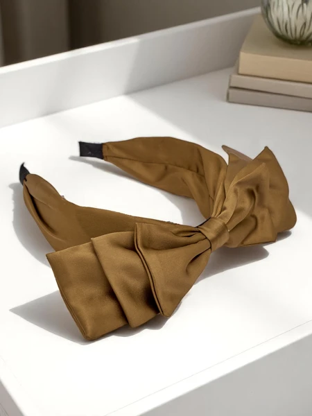 Royalfashion Opaska do włosów satynowa z kokardką Celine