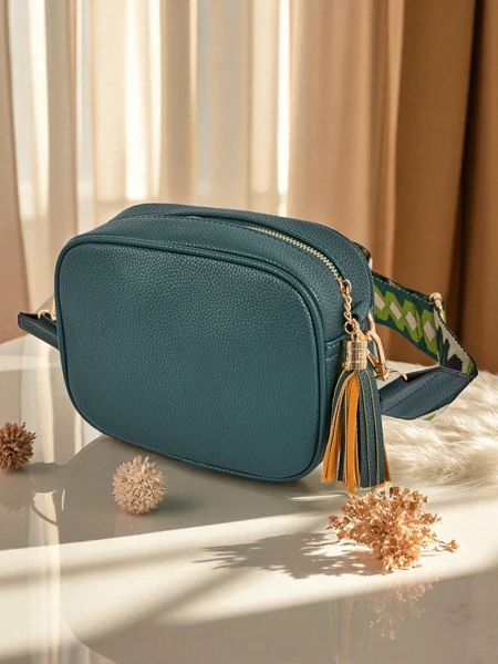 Royalfashion Mała damska torebka z eko skóry z kolorowym paskiem Kovi Lace