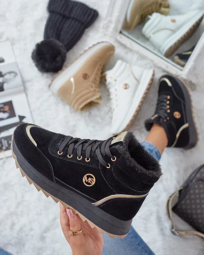 Royalfashion Ocieplane sneakersy damskie z futerkiem Casill