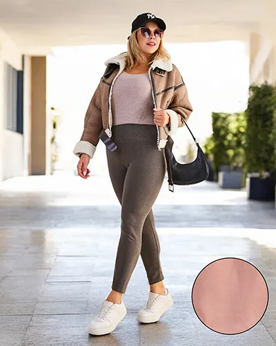 Royalfashion Bawełniane ocieplane legginsy damskie PLUS SIZE
