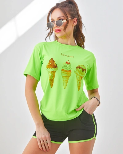 Royalfashion Damski komplet sportowy z t-shirtem i krótkimi spodenkami Ice Cream