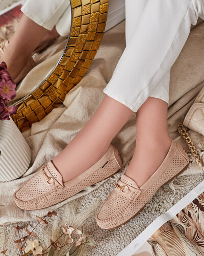 Royalfashion Ażurowe mokasyny damskie Mill