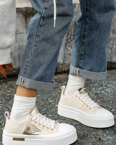 Royalfashion Trampki damskie na platformie Gold World