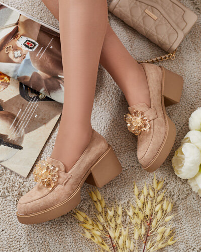 Royalfashion Półbuty damskie na wysokim słupku Pegorani