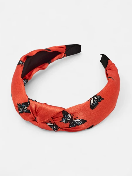 Royalfashion Opaska do włosów w kratkę z motylami Butterfly Weave