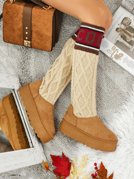 Wysokie buty a'la śniegowce damskie z cholewką Anane