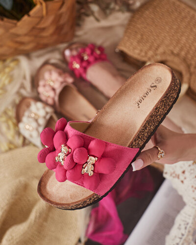 Royalfashion Жіночі шльопанці з золотими ведмедиками та квітами Isaralle