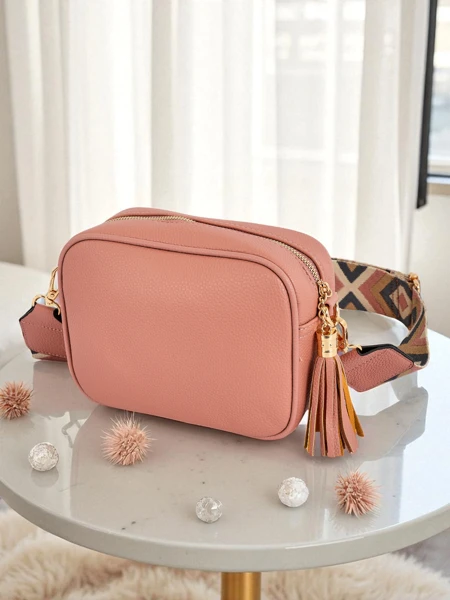 Royalfashion Mała damska torebka z eko skóry z kolorowym paskiem Kovi Lace