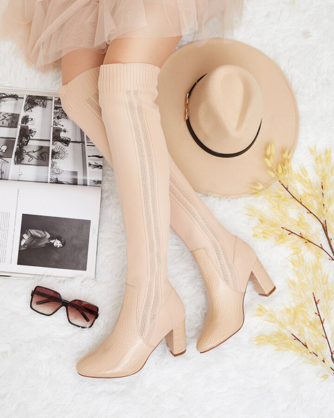 Royalfashion Damskie wsuwane kozaki za kolano Nolera