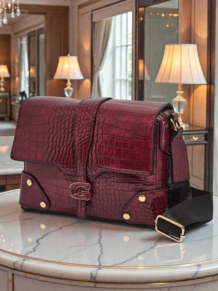 Lakierowana Mała damska torebka z eko skóry Lune Mua