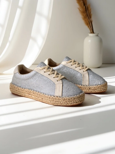 Royalfashion Trampki damskie z brokatem Sercele