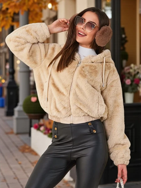 Royalfashion Kurtka damska z imitacji futra