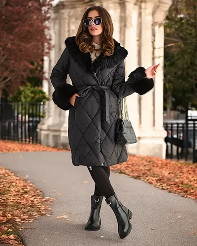 Royalfashion Damska pikowana kurtka zimowa