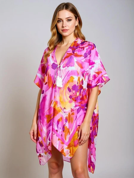 Royalfashion Pareo- Tunika letnia plażowa damska wzorzysta Wild Coast