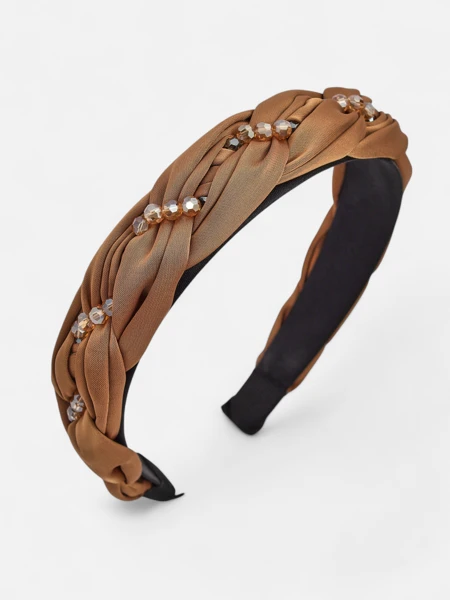 Royalfashion Пов'язка на волосся з плетінкою у косу та перлинками