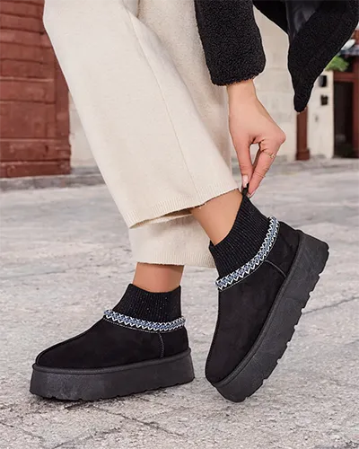 Royalfashion Krótkie buty a'la śniegowce damskie Nananna