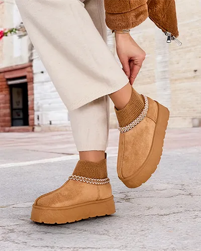 Royalfashion Krótkie buty a'la śniegowce damskie Nananna