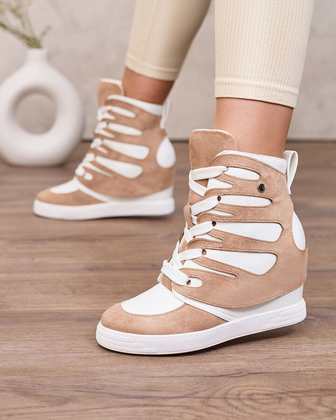 Royalfashion Світло-коричневі жіночі спортивні черевики Pamstinsa на підборах