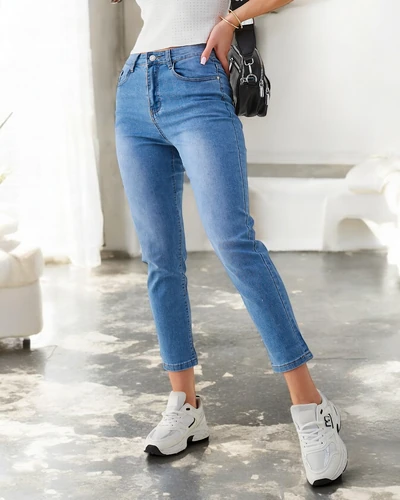 Royalfashion Bawełniane spodnie damskie mom jeans