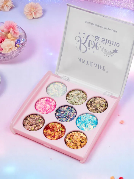 Палитра з 9 блискучих тіней для повік Glitter Eyeshadow