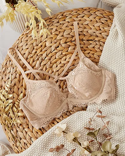 Royalfashion Damski biustonosz z ozdobnymi paseczkami